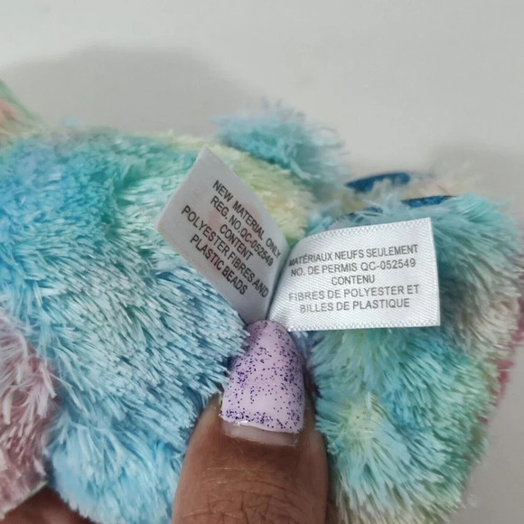 TySilk Beanie Boo Hope Praying Bear Colorful Plush Stuffed Animal Metallic FLAW - Picture 8 of 9